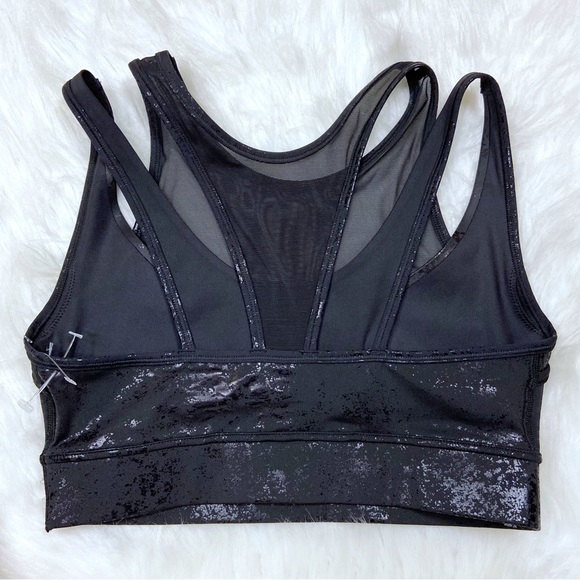 Puma Black Mid Impact Fashion Luxe Ellavate Bra NWOT - Picture 6 of 12